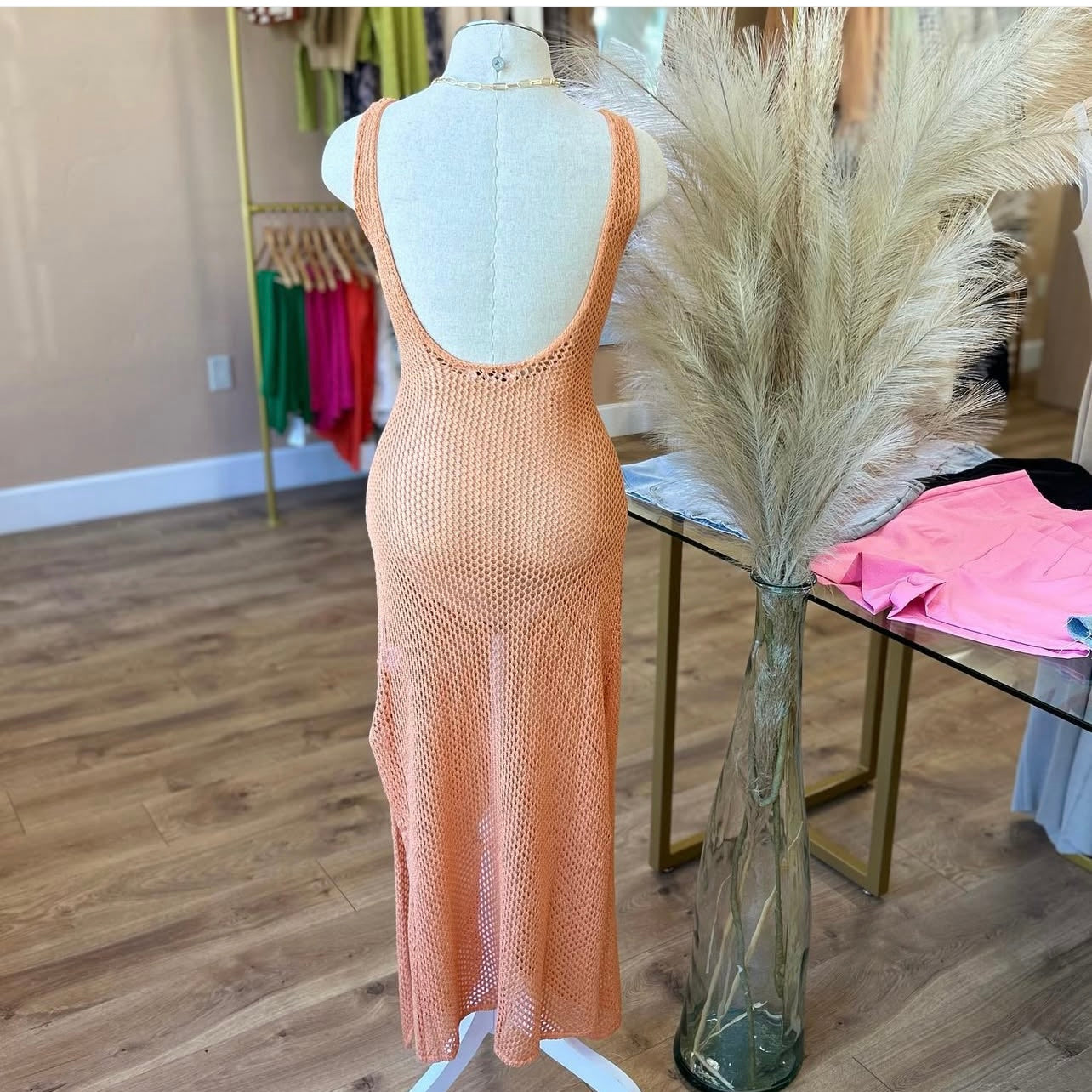 SHEER CROCHER MAXI DRESS