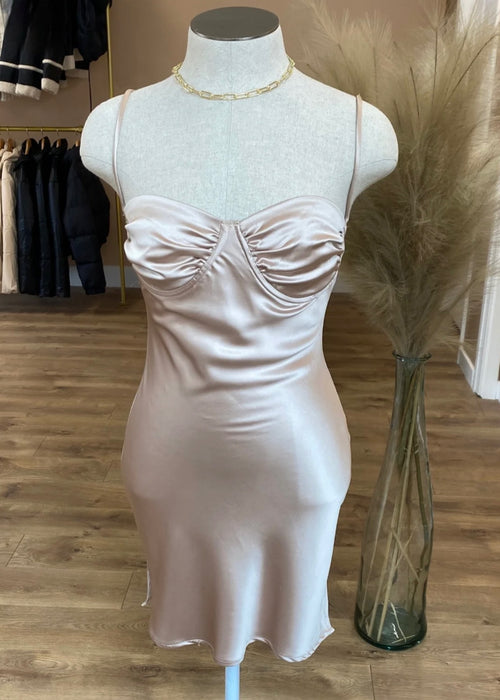 CHAMPAGNE SILKY DRESS
