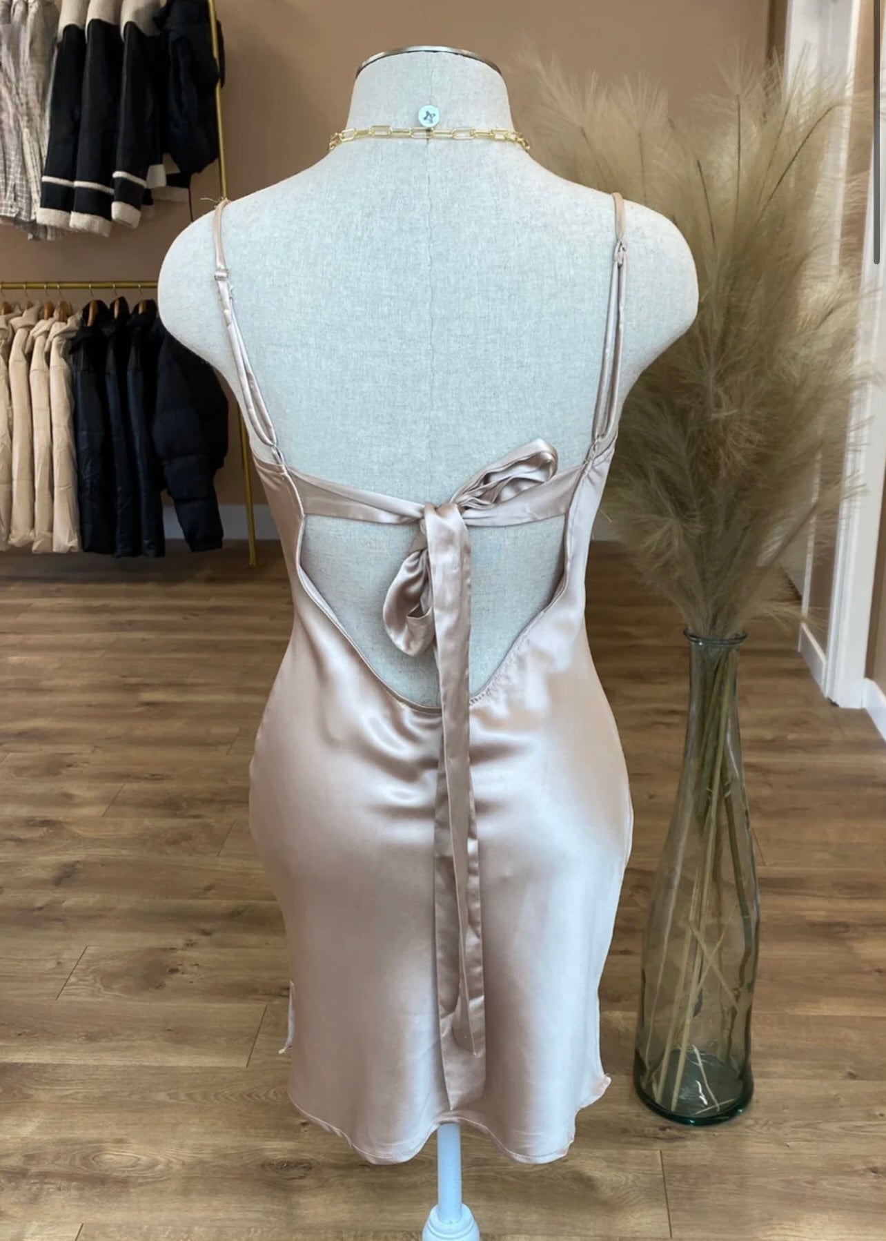 CHAMPAGNE SILKY DRESS