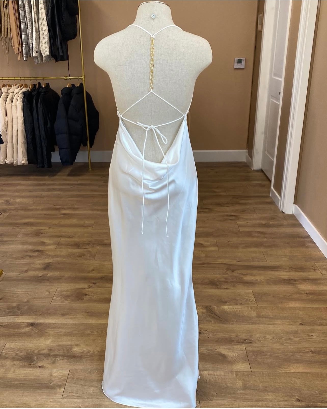 Satin White chain Dress