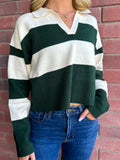 STRIPED POLO SWEATER