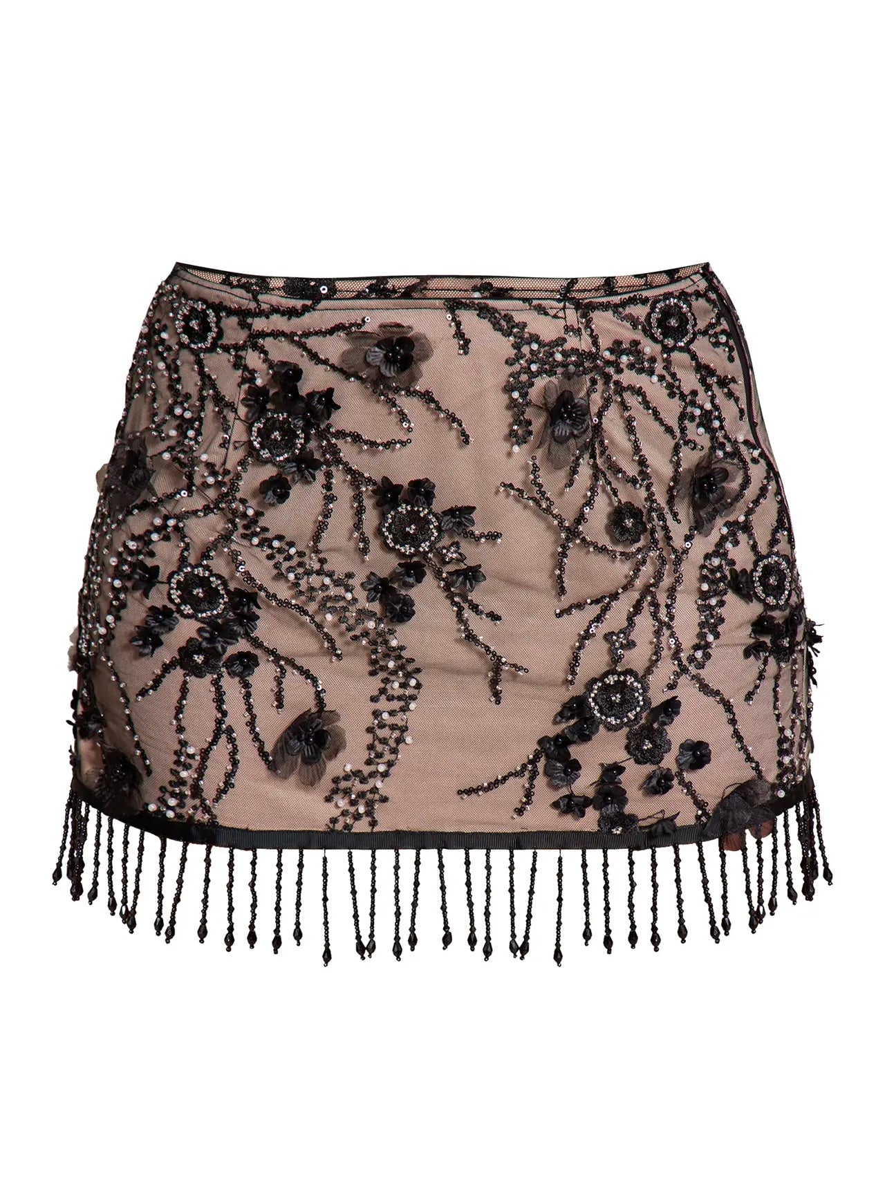 Sequin mini floral skirt set