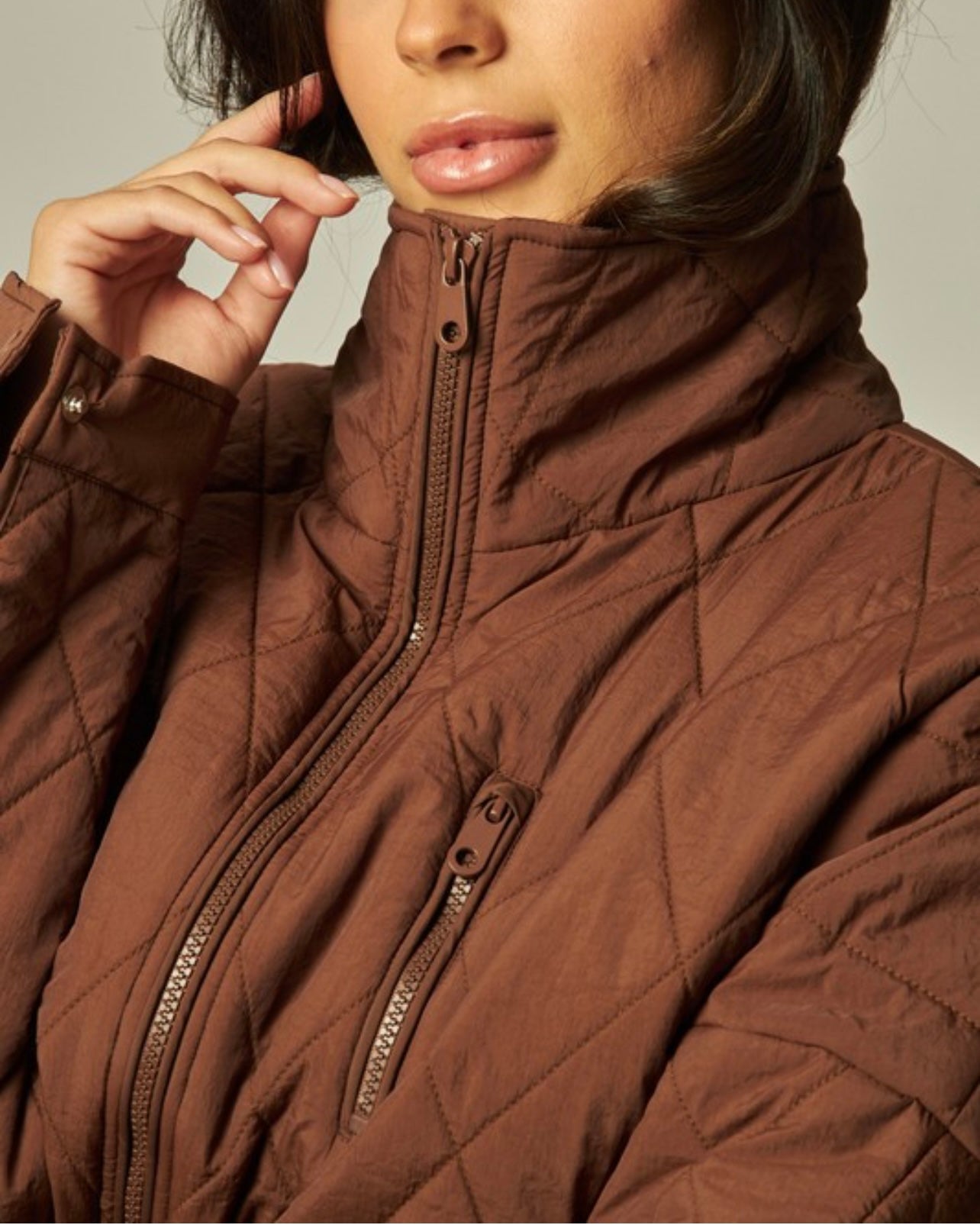 Quilted puffer cropped jacket