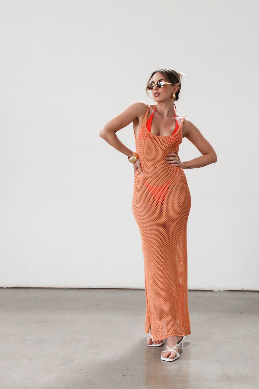SHEER CROCHER MAXI DRESS
