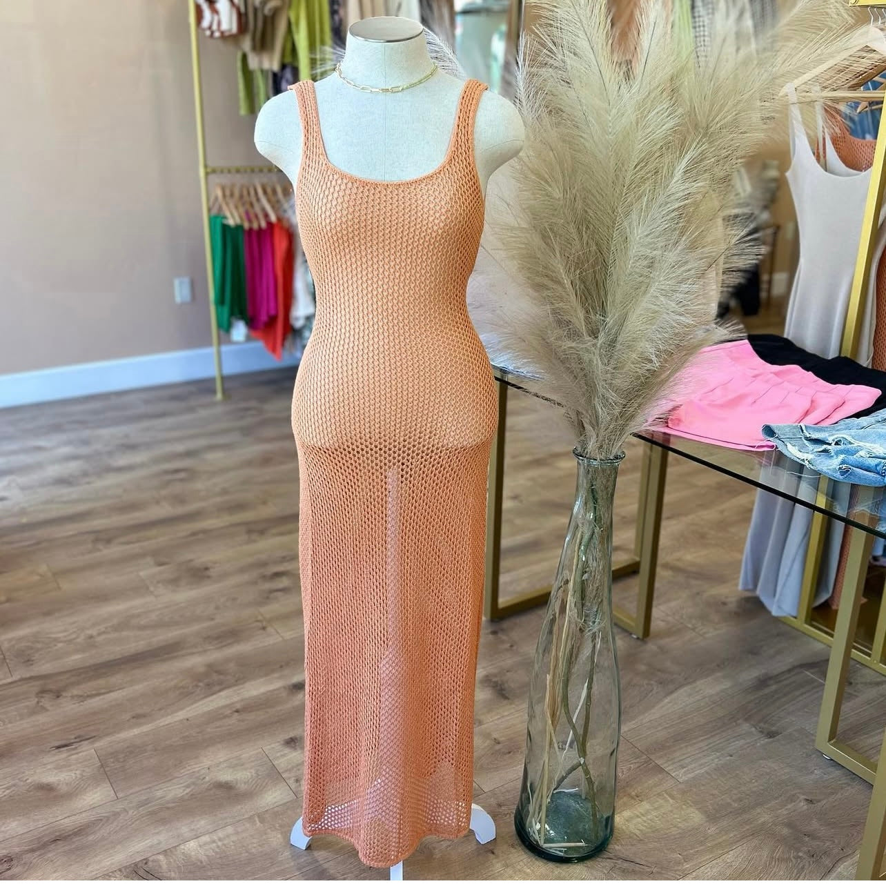 SHEER CROCHER MAXI DRESS