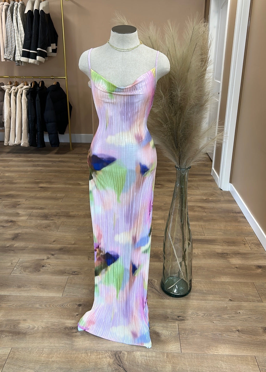 Multi color pleaded dress