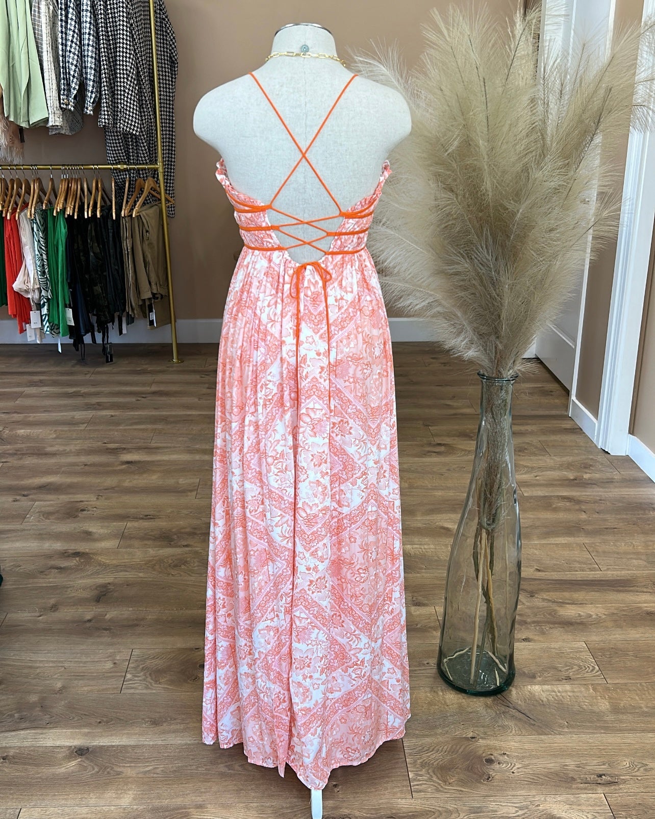 LACE UP MAXI DRESS