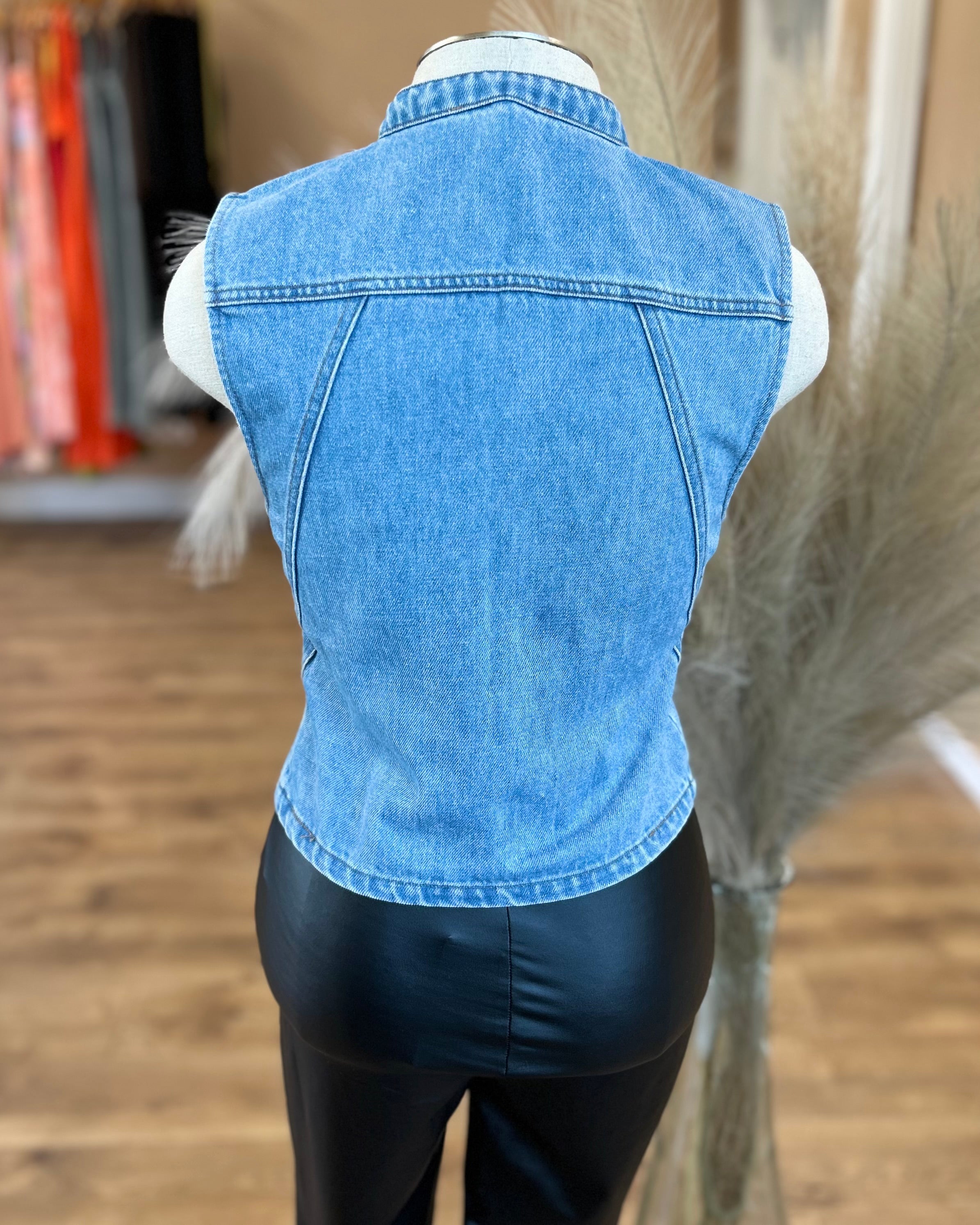 HALTER ZIP UP MOTO VEST TOP