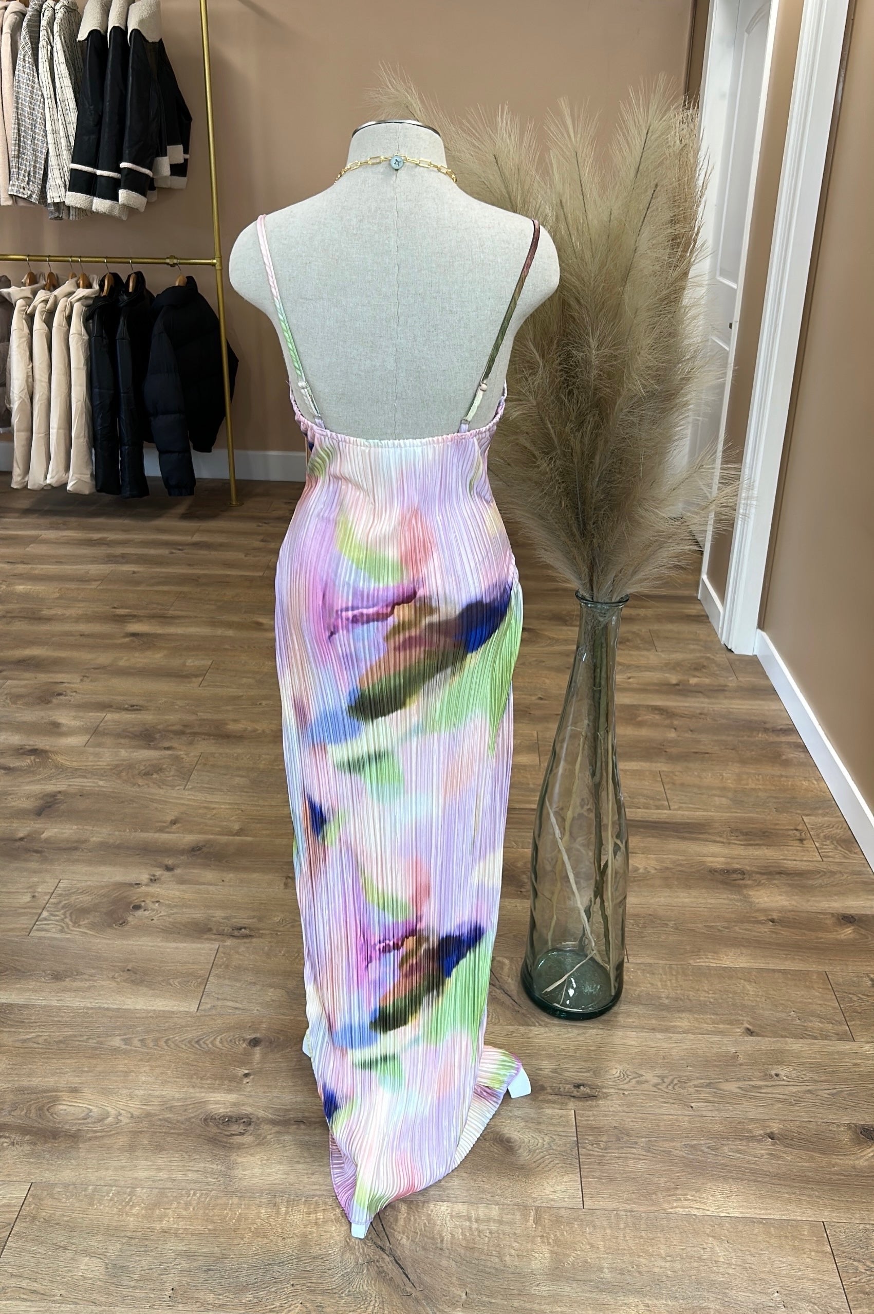 Multi color pleaded dress