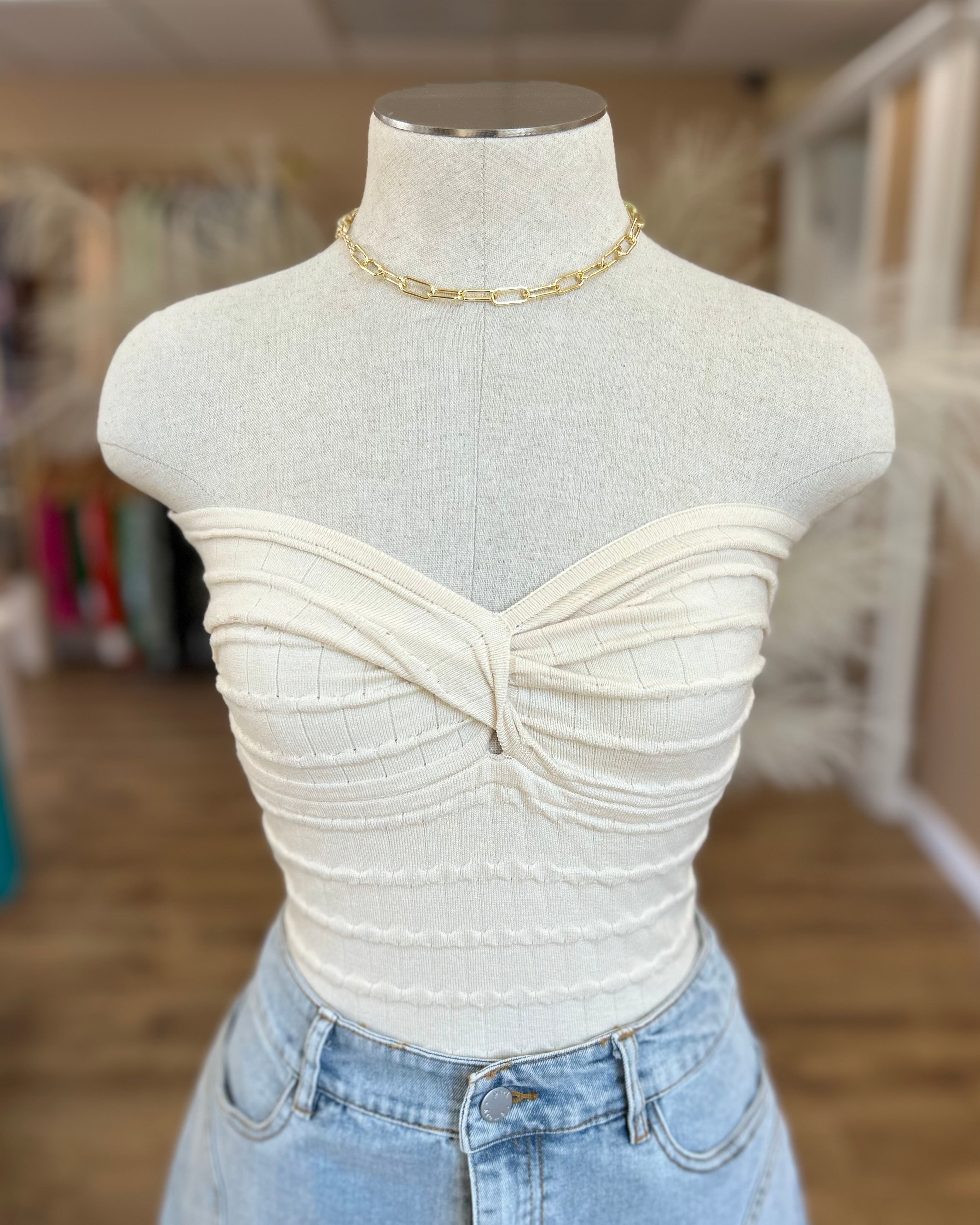 TWIST FRONT TUBE TOP