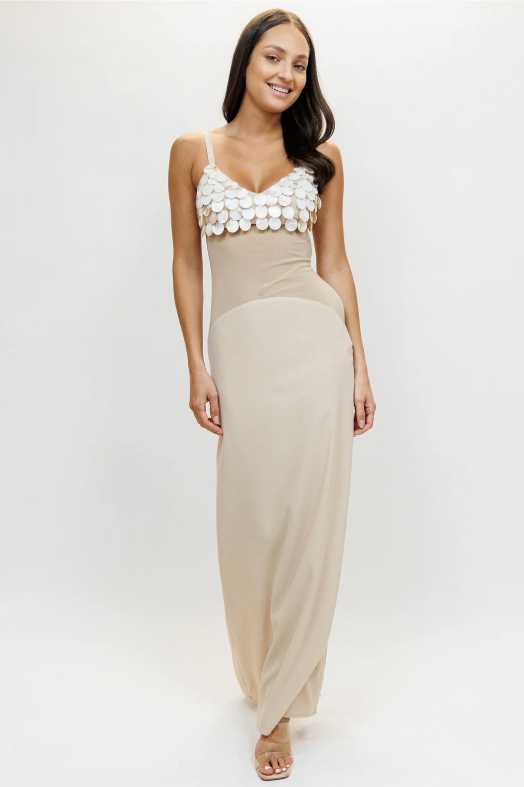 COASTAL CHIC SHELL MAXI DRESS