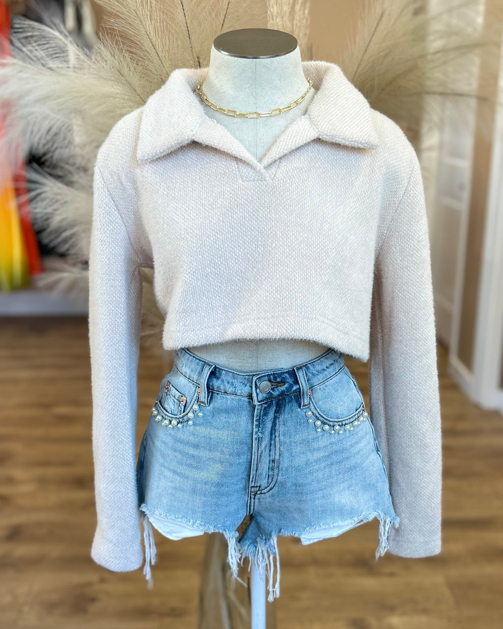 PEARL DENIM SHORTS