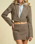 CHECKED PATTERN SLIT MINI SKIRT