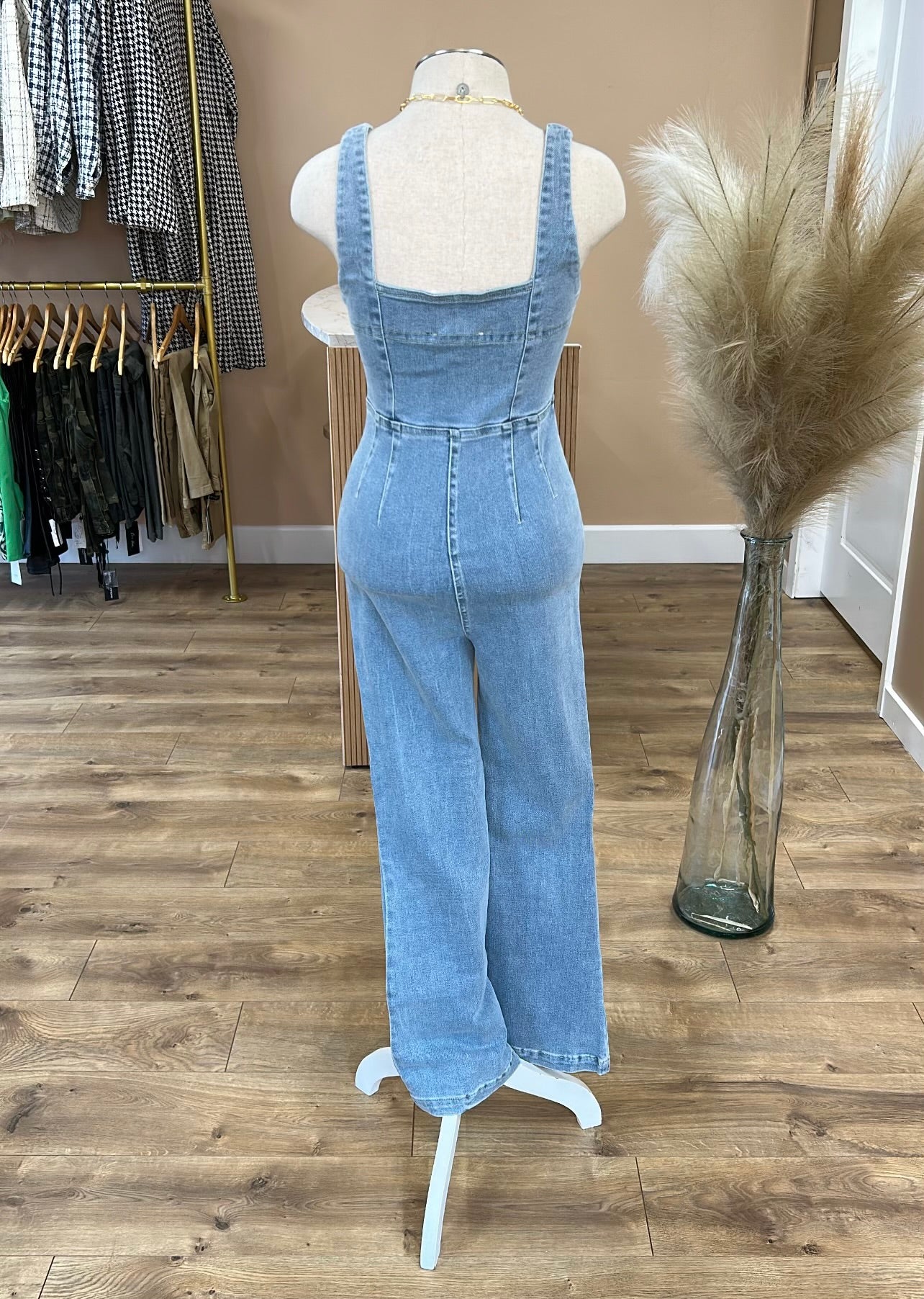 Washed Denim Jumpsuit