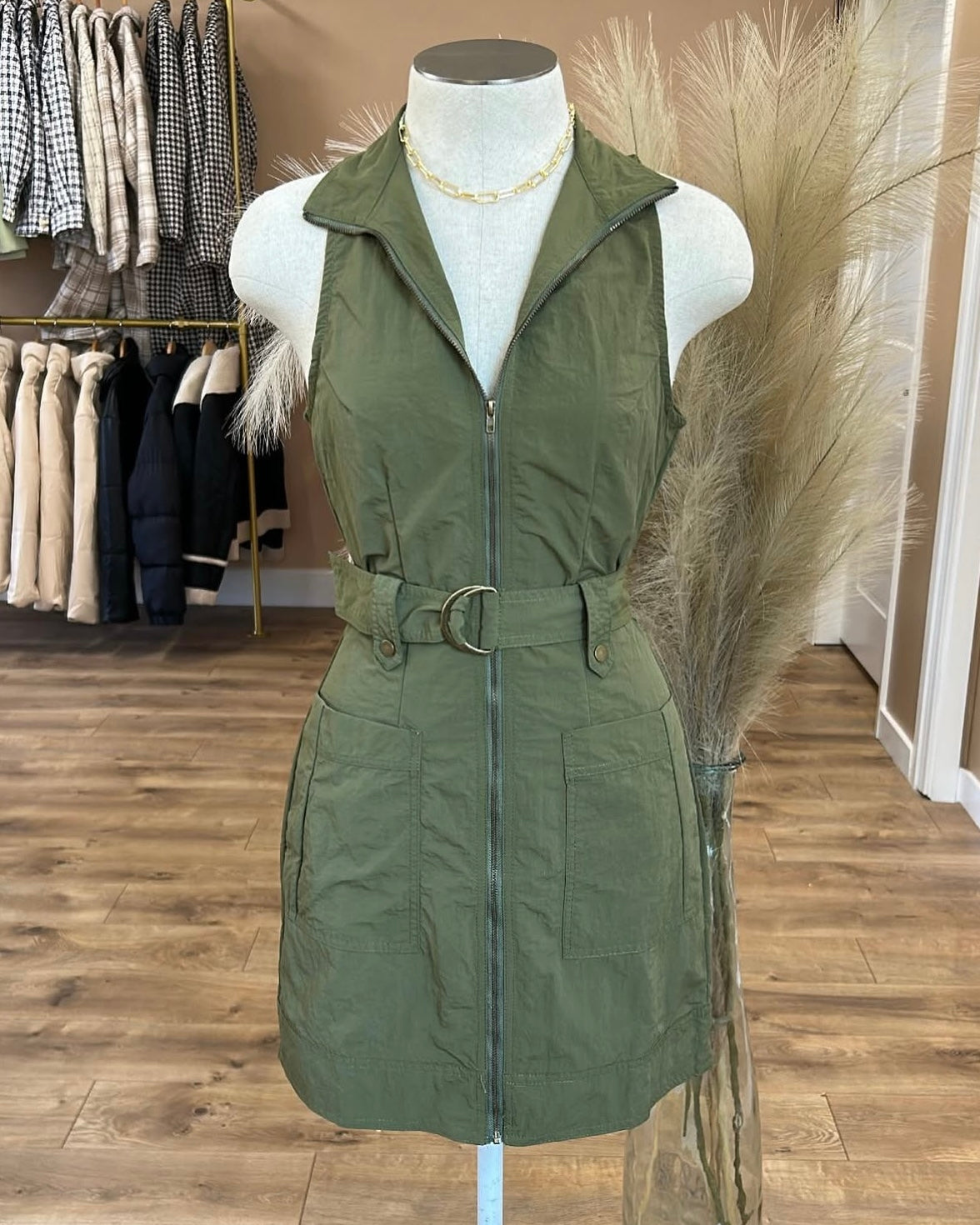 Green Army Dress