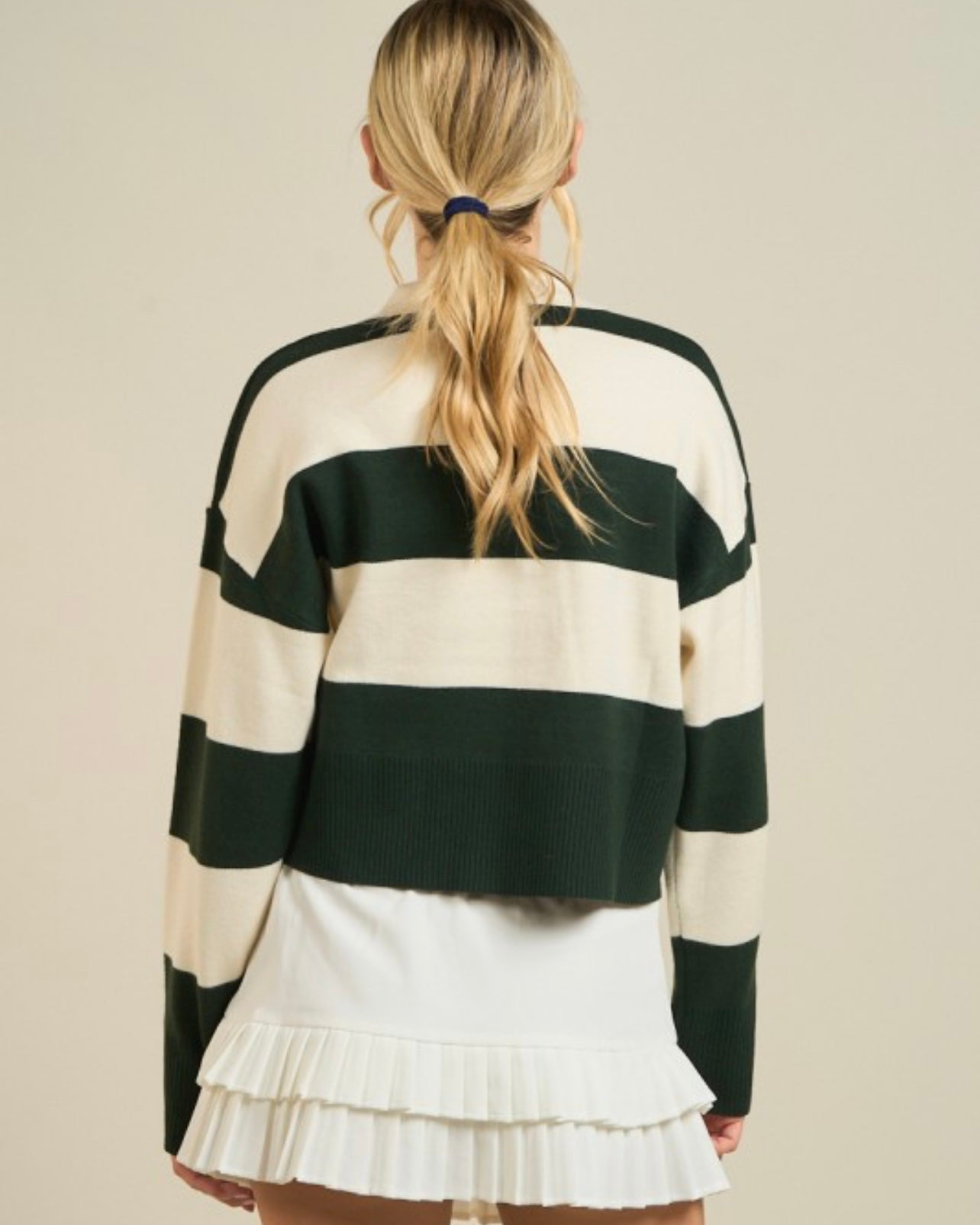 STRIPED POLO SWEATER