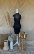SLEEVELESS KNITTED BLACK SUMMER DRESS