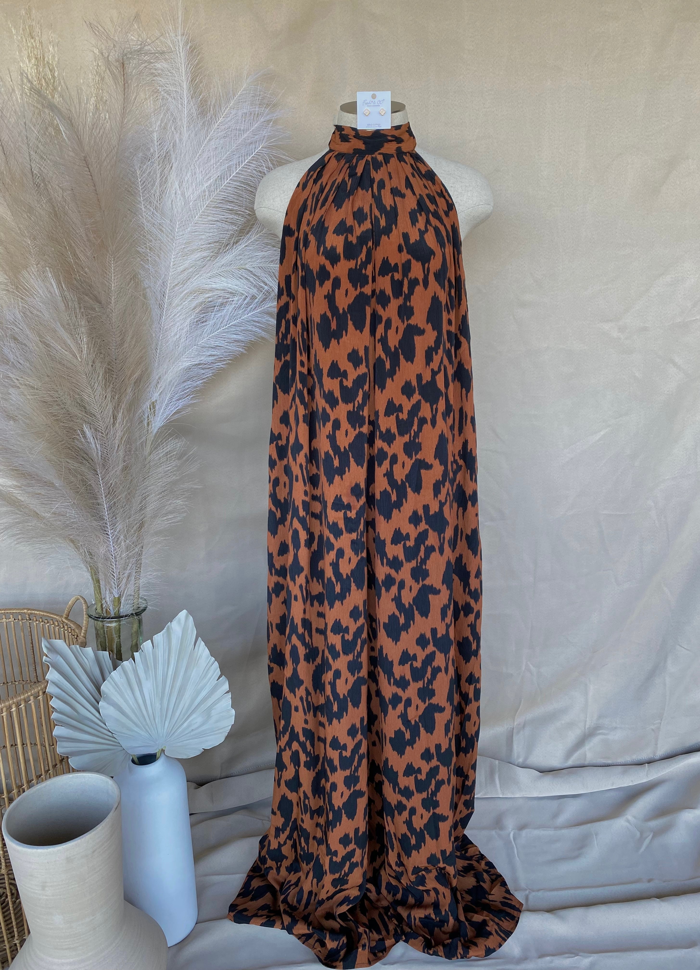 CHEETAH PRINT HALTER ROMPER