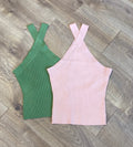 CROSS HALTER TOP