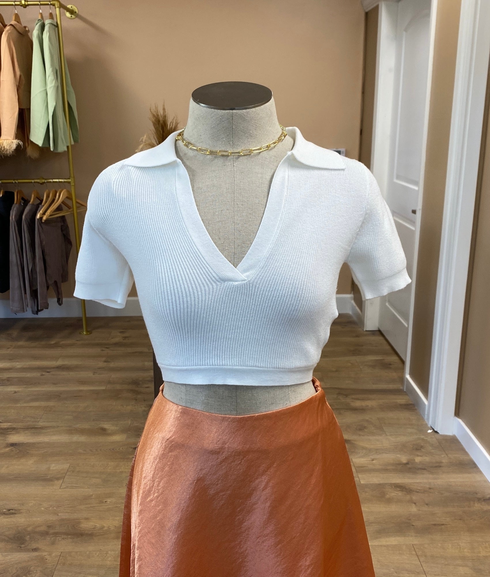 SUMMER Cropped V Neck Tops