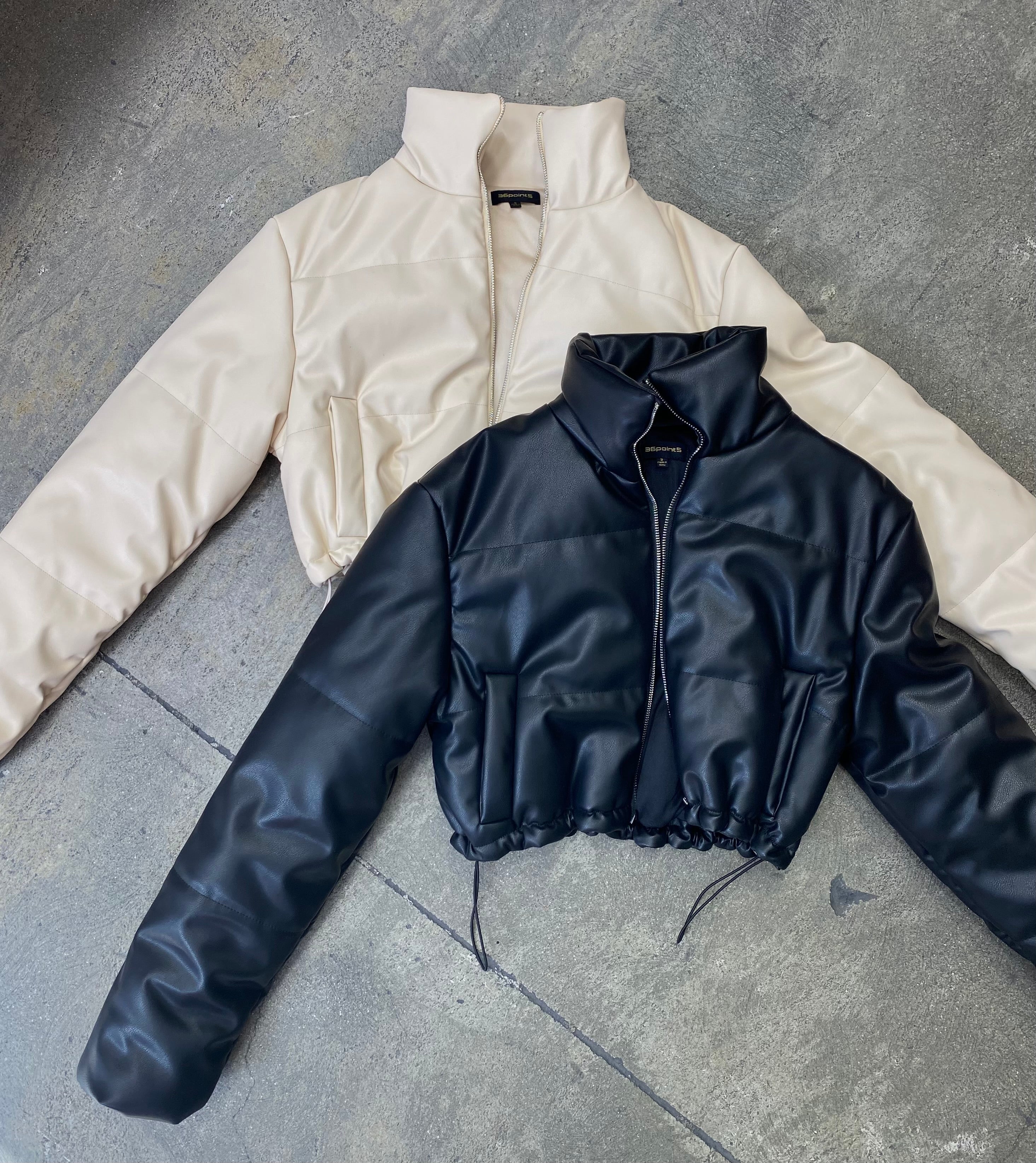 PLEATHER CROPPED JACKETS