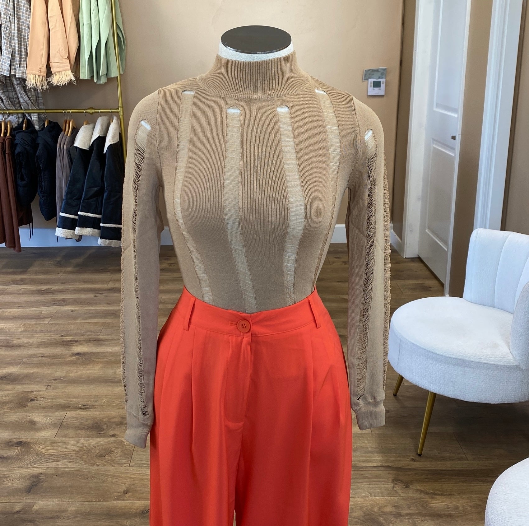 Ripped long sleeve Top